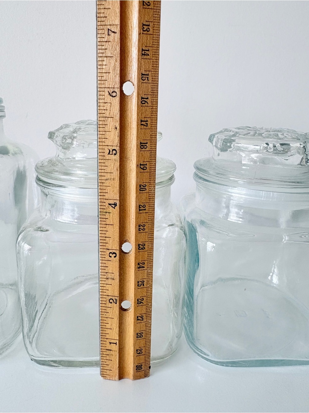 4 Vintage Anchor Hocking Canister Apothecary Jars with Lids Square Starburst - Picture 10 of 14